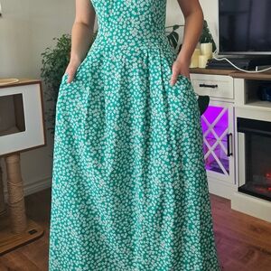 Floral Green Maxi Dress